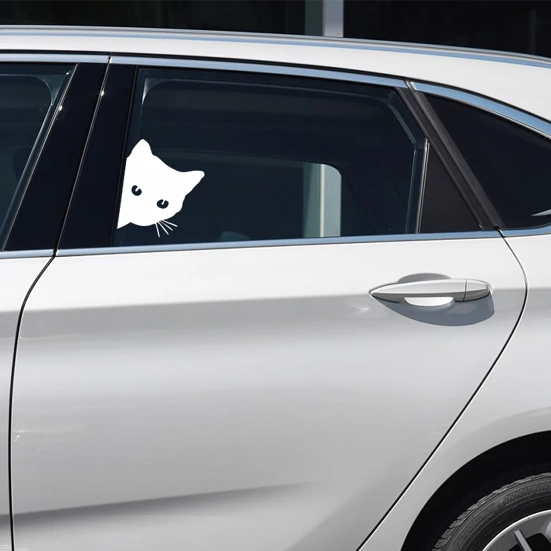 Car interior stickers black/white/laser cat stickers fun vinyl stickers car styling decorative accessories
