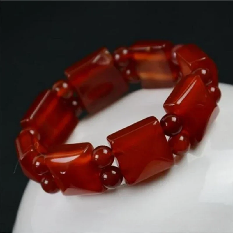 

Red Agate Natal Year Bracelet Male and Female Couples Agate Bracelet Women Jewelry