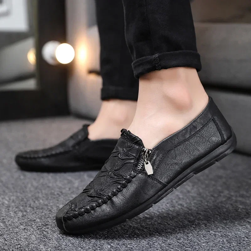 Men\'s Loafers Luxury Artificial Leather Casual Social Flats Moccasins For Men Comfortable Slip-Ons Driving Fashion Shoes Male