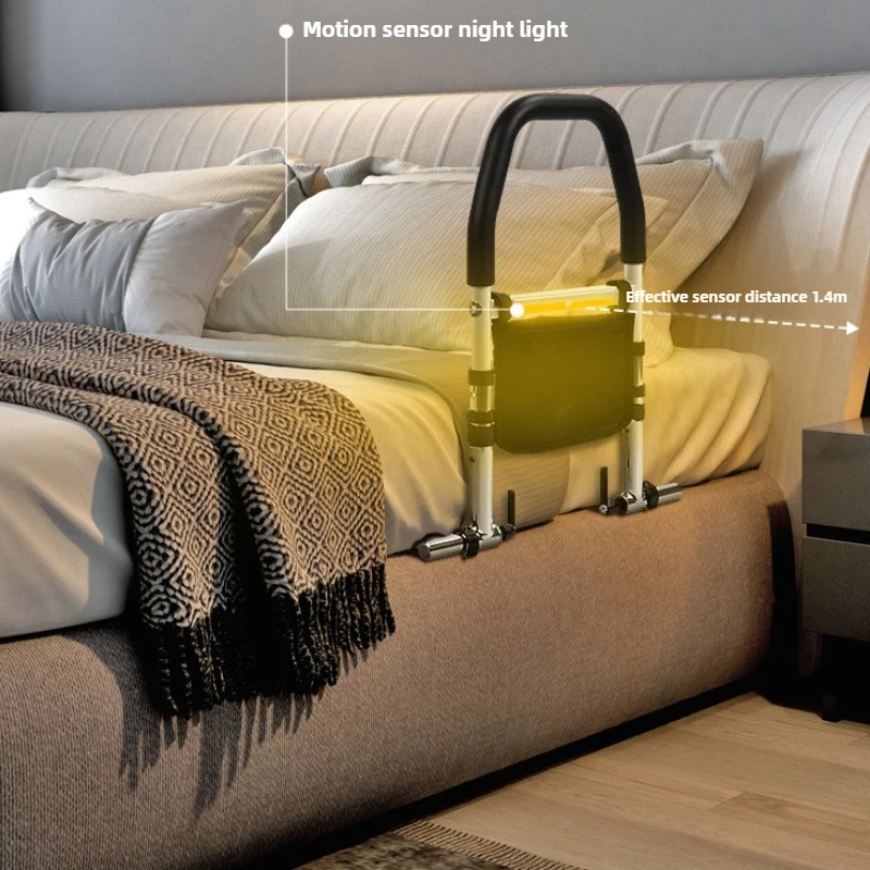 Ultimate Bed Safety Rail-No Drill Installation,Anti-Slip Grip Adjustable Height with LED Night Light for Elderly Fall Prevention