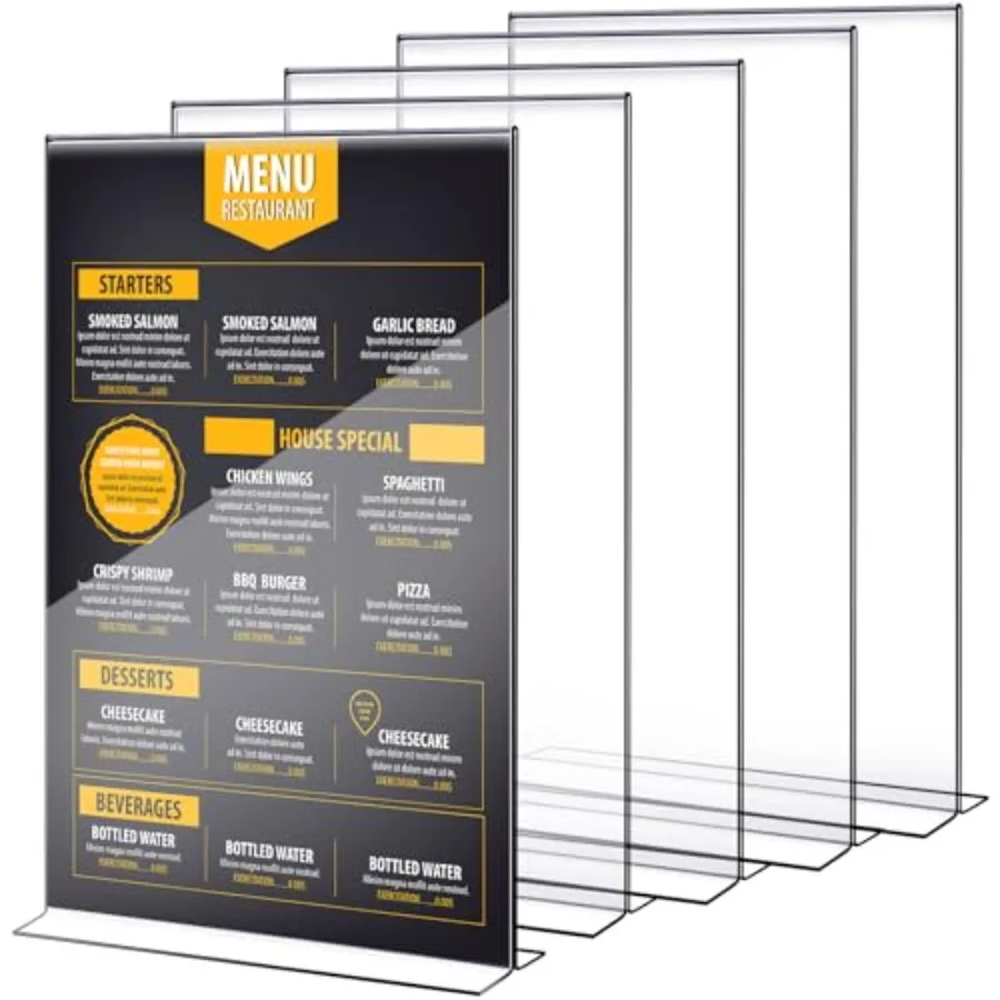 

Набор из 11 акриловых держателей для вывесок 1'' (2,54 см), прозрачные акриловые рамки для фотографий, вертикальные настольные рамки с подставкой, двусторонние Т-образные держатели для флаеров