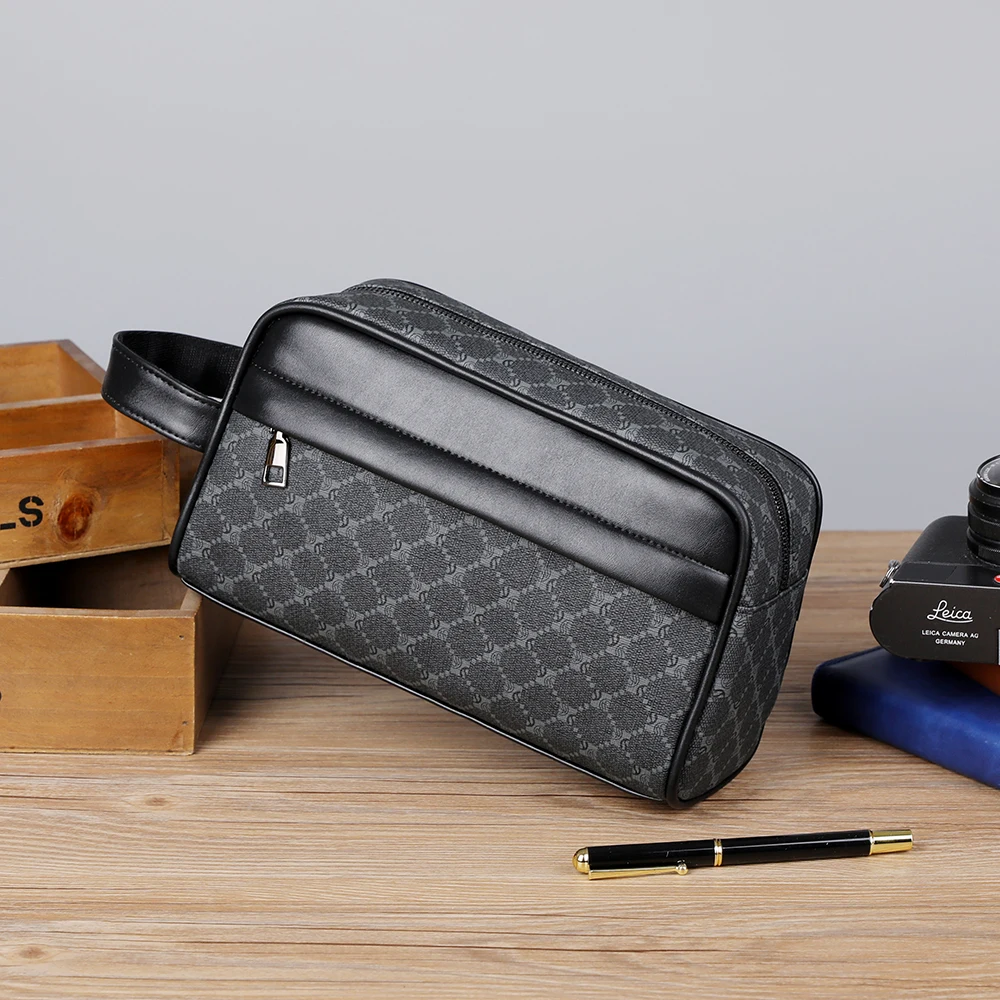Vintage Style Men's Bag Clutch High Quality PU Leather Clutch Bags Waist Bag For Men Fashion Casual Wasit Strap Wallet Man Pouc view 3