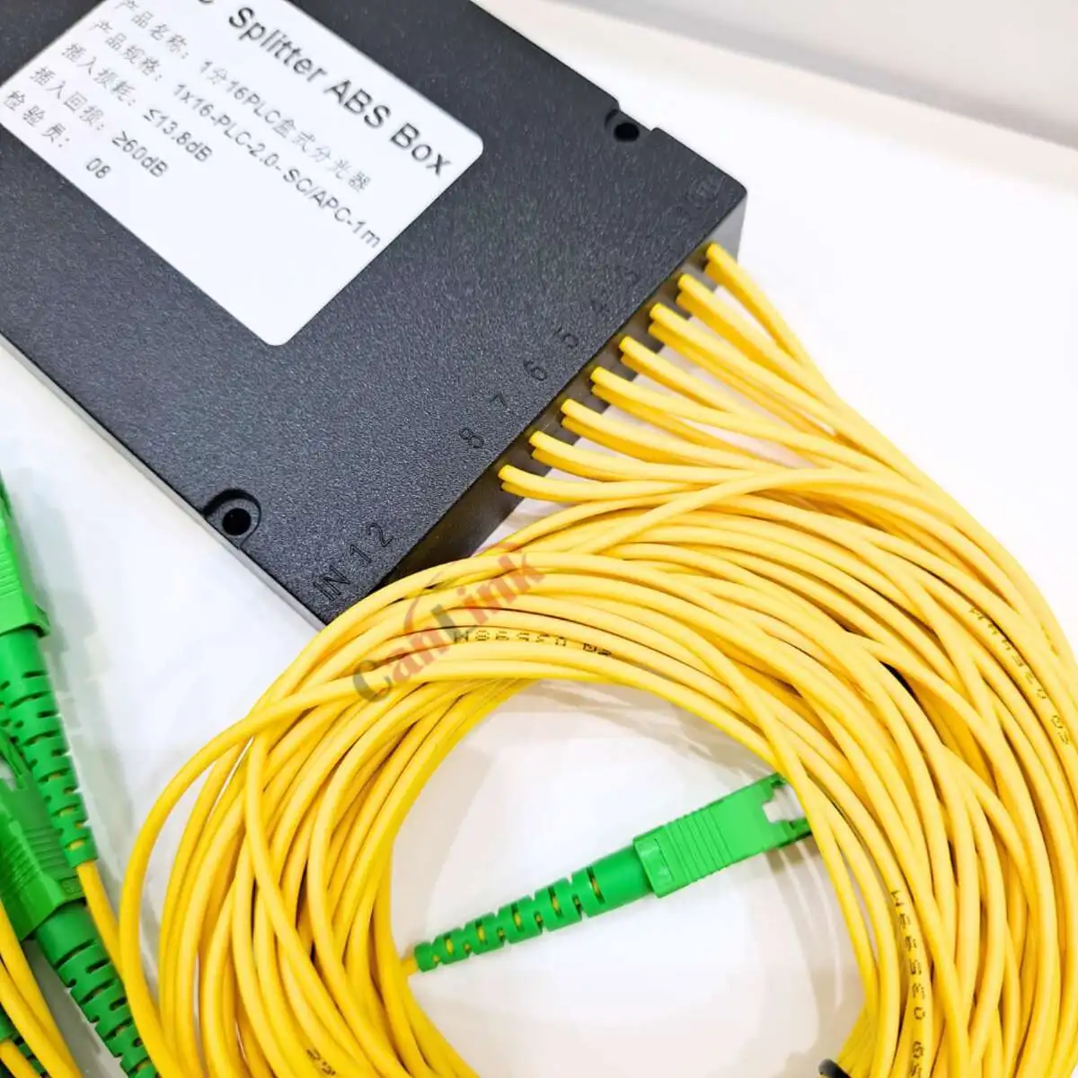 광섬유 PLC 카세트 스플리터, 평면 광파 스플리터-박스 FTTH, SC UPC 1X16 SM 2.0mm, 1x16 SC-APC, 1M