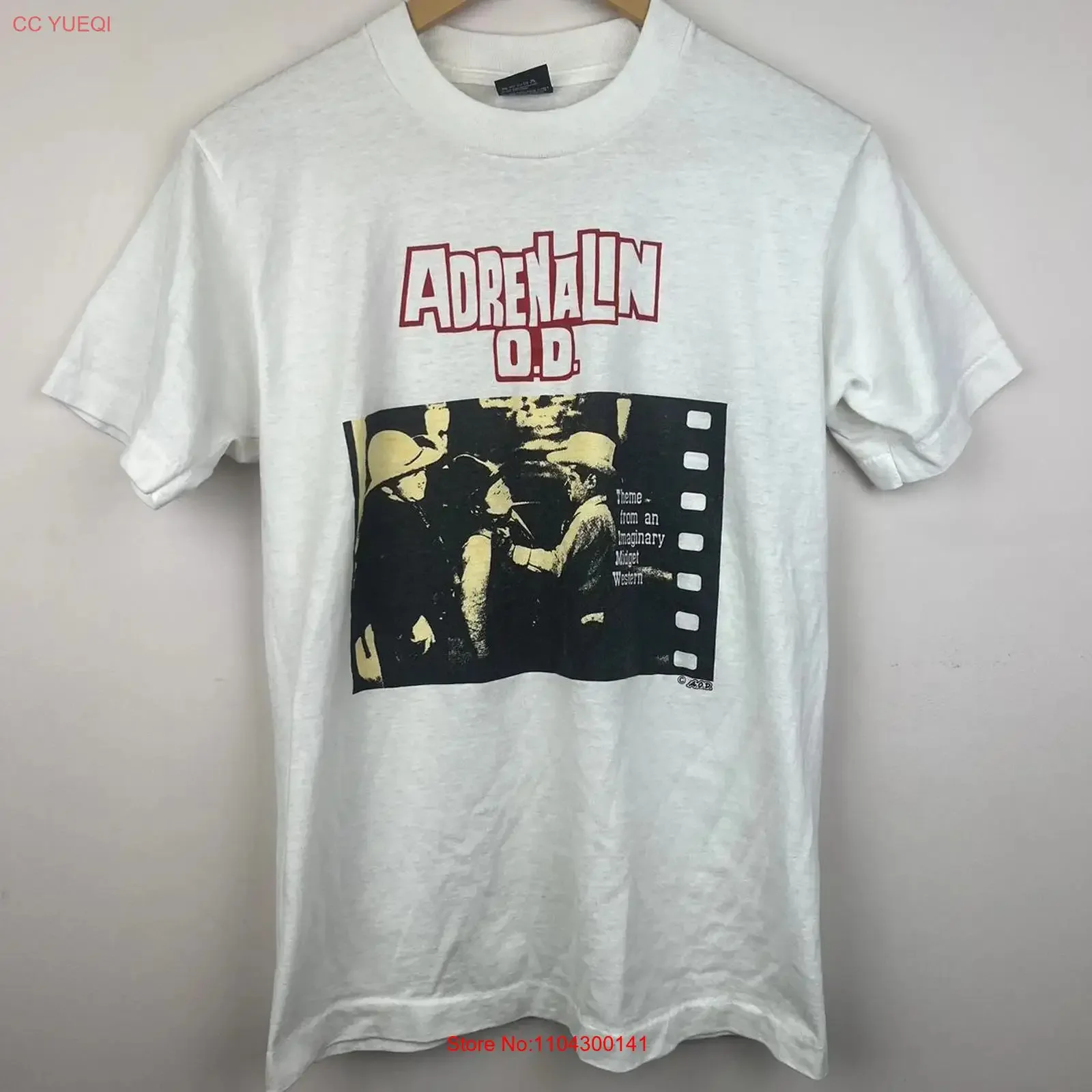 80s Vintage Adrenalin O D Band T Shirt Classic Punk Rock 1989 vintage Washed homme streetwear Comfortable Casual Breathable