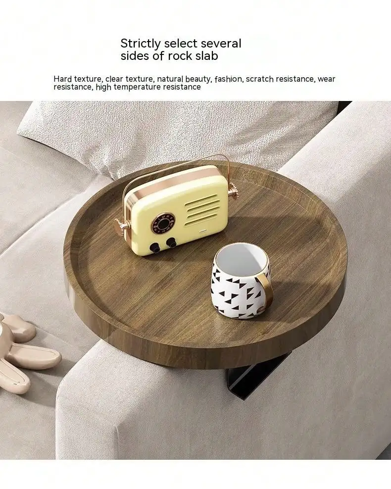 Adjustable and Movable Sofa Armrest Table with Storage, Mini Tea Coffee Table Side Table Small Table Mesa Bed Side Table