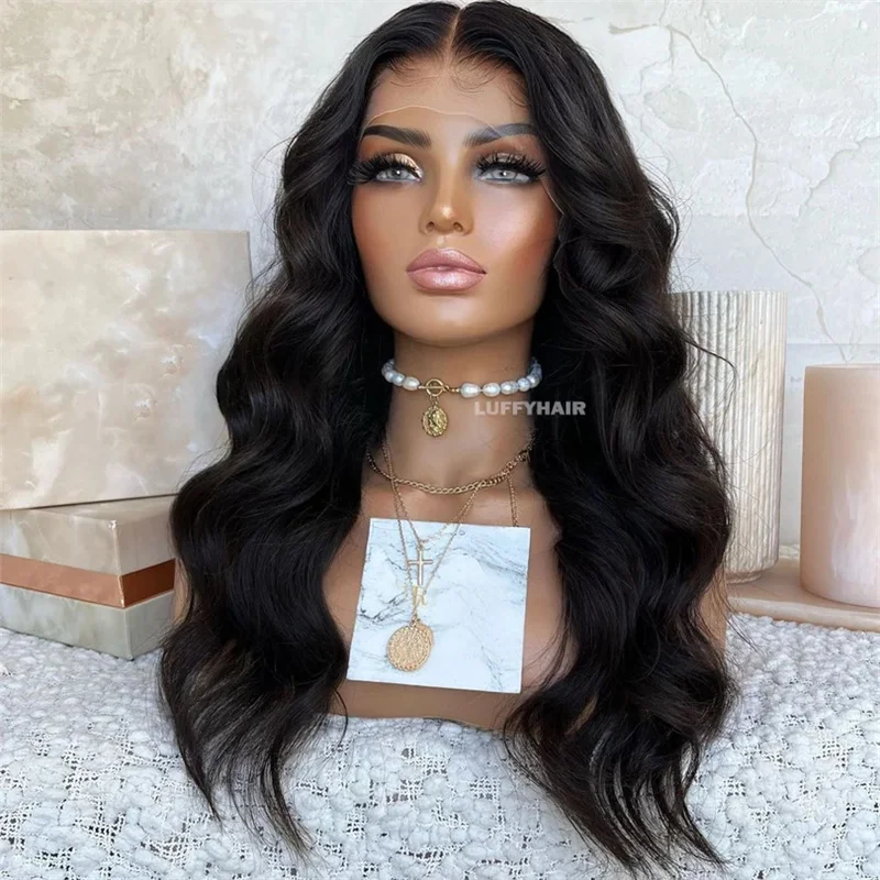 Glueless 200Density Black Natural Body Wave HD Lace Jewish 5x5 Silk Base European Human Hair Wig For Women BabyHair Preplucked