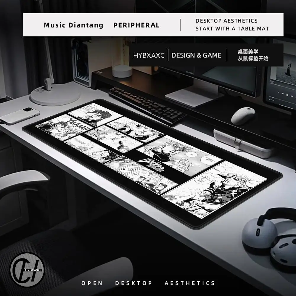 Computer Gamer Joseph Joestar Mouse Pad Large Rubber Non-slip Keyboard Gaming Mousepad Anime Jojo Bizarre Adventure Desk Mat