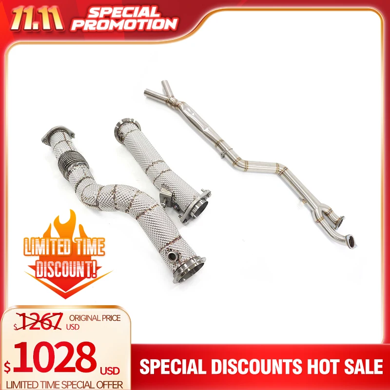 Limited Time Offer downpipe Middle pipe With heat shield without catalysis for BMW M3 M4 G8X  HMD exhaust system