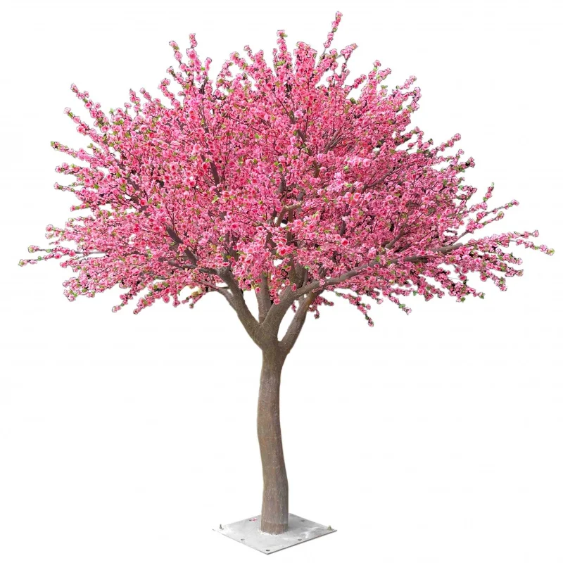 custom.Garden decorative hand made large artificial peach blossom tree for park decoration