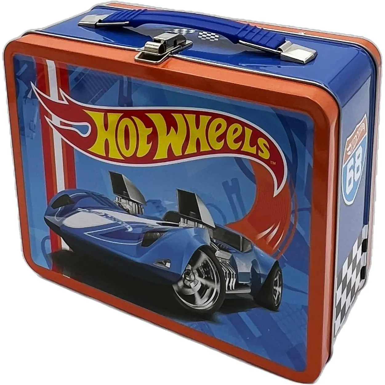 

Factory Entertainment Hot Wheels Tin Tote – Retro Metal Lunch Box Style Storage Case, Collectible Carry Case for Kids & Fans