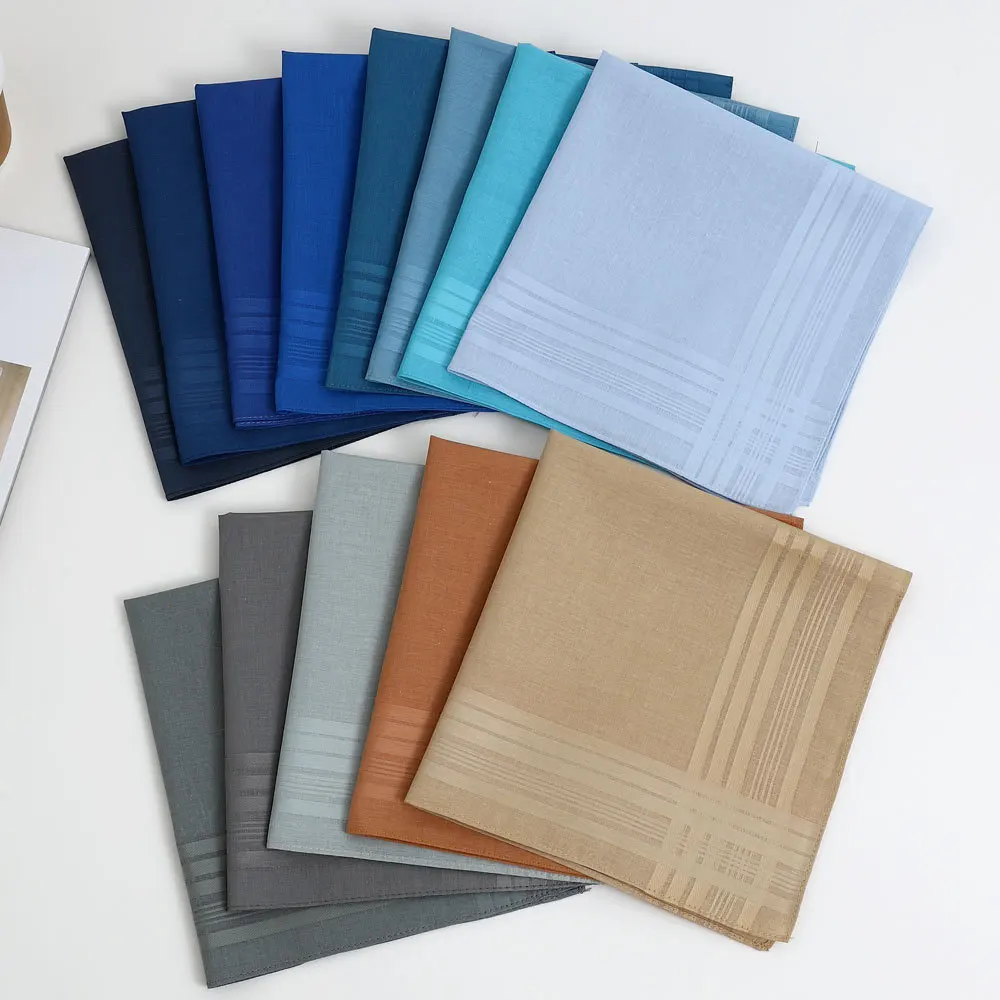 12 szt. Damskich chusteczek z czystej bawełny, męskich chusteczek bawełnianych w jednolitym kolorze, podkładki pod kubki w stylu retro, chłonne ręczniki do wycierania potu.