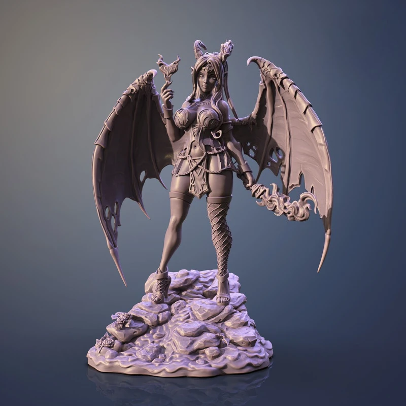 1/24 Scale DieCast Resin Figure Model Kit Lava Female Demon Diorama Model Unassembled Unpainted