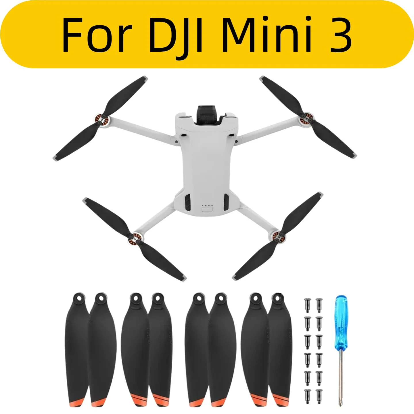 8 Hélices Precisas e Flexíveis para DJI Mini 3/3 Pro, Substituição de Lâminas Leves, Peças de Reposição para Drones