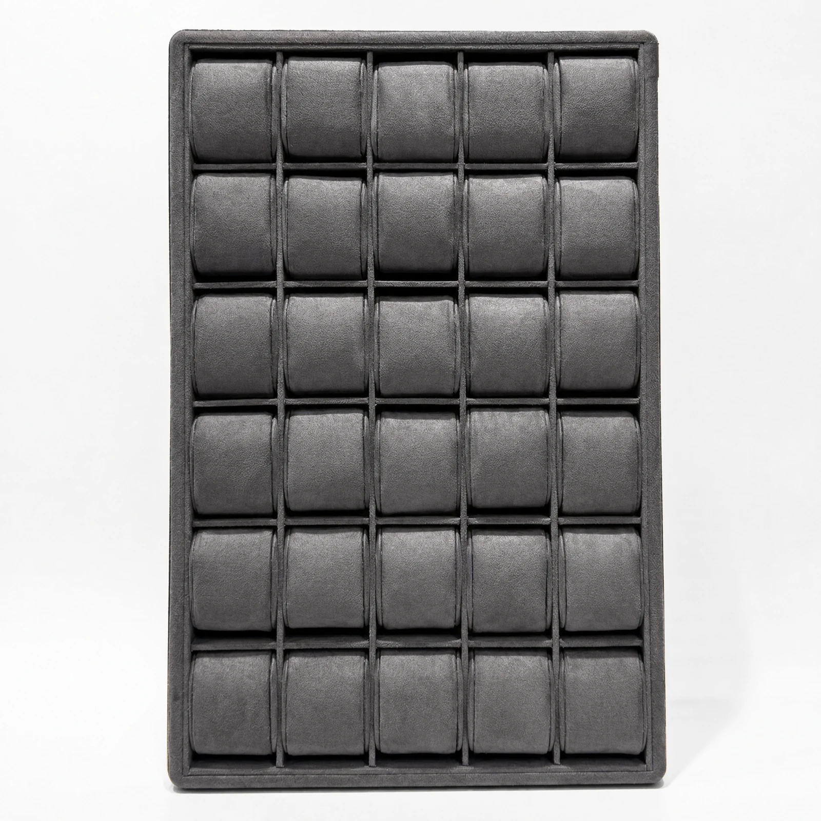 Watch Tray with Padded Compartments Elegant Watch Display Tray Vertical Rectangular Slim for Live Selling