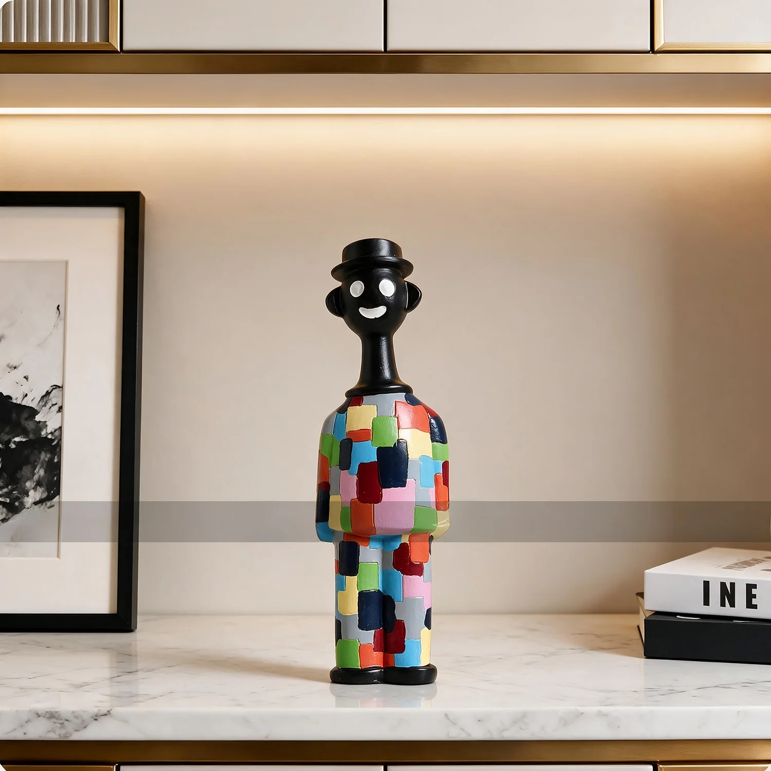 Modern Minimalist Mosaic Clown Cartoon Decorations Living Room Bar Cabinet Sample Room Children's Room TV Cabinet Creative Resin