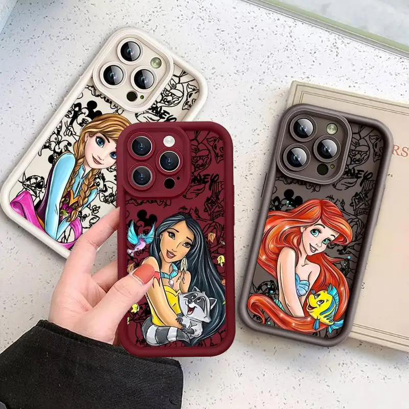 Disney Princess Funny Phone Case for Vivo Y20S Y22S Y30 Y35 Y36 Y50 Y67 Y02 Y03 Y12S Y15S Y93 Y16 17 Y19 Y21 4G 5G Soft Cover