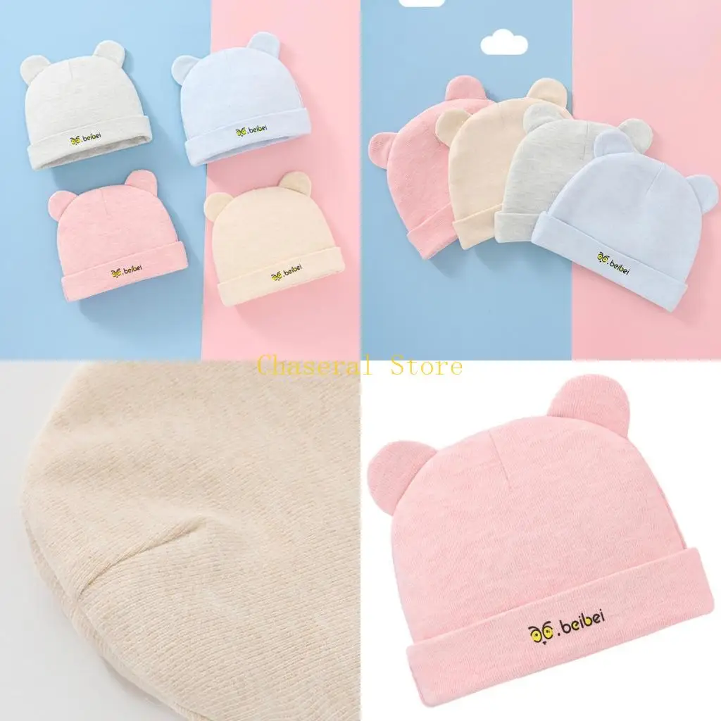 

E7CE Neworns Hospite Hat Комфортная детская кепки для плода для мальчиков девочки 0-6 месяцев мультфильм капот шляпы модный убор