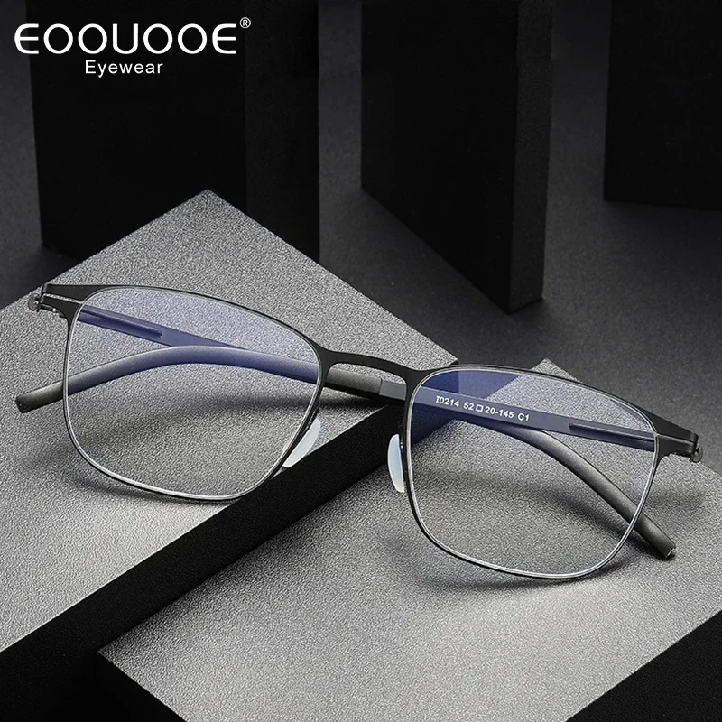 

52mm Men Eyeglasses Without Screws Design Myopia Glasses Frame Blue Light Anti-Reflection Optics Prescription Reading Eyewear