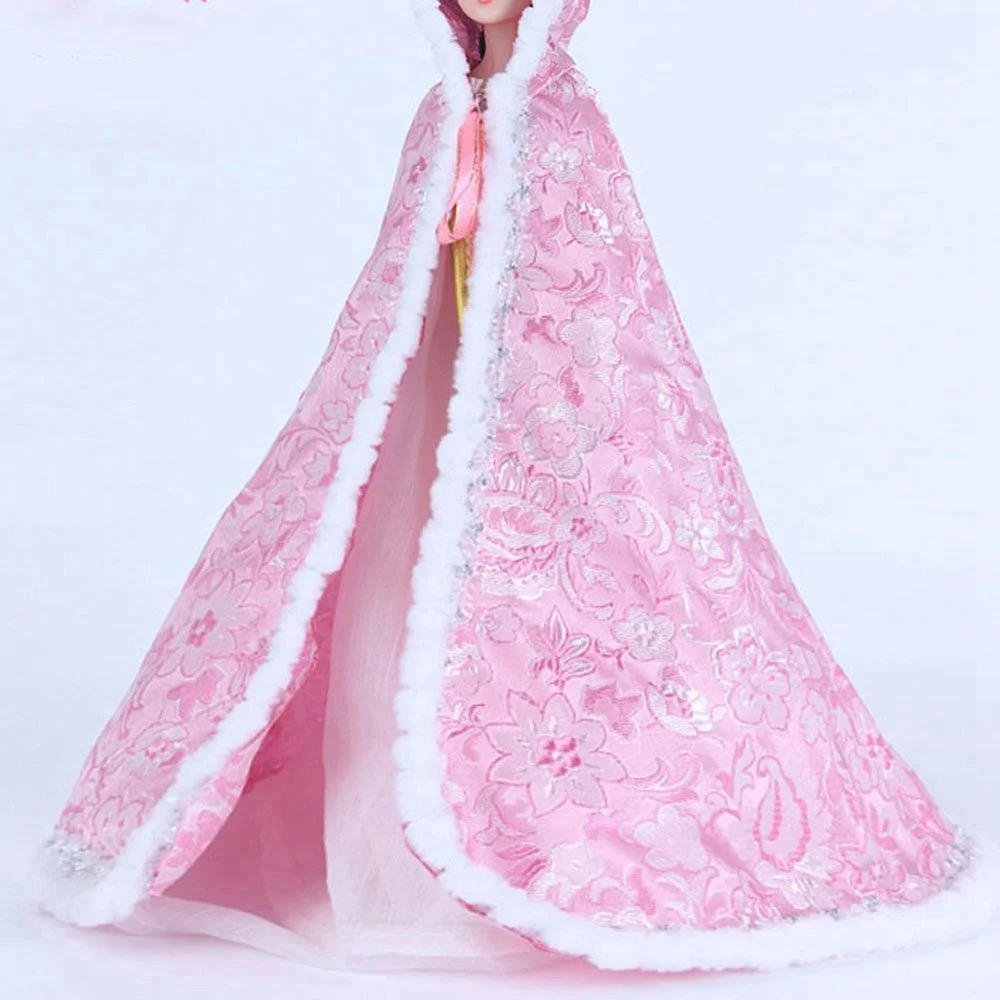 Dress up Doll Chinese Costume Cape Cloak Embroidered Ethnic Clothes Dress Girl Toy Doll accessories For 30cm Doll Kids Gift Toy