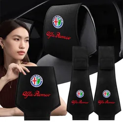 1/2pcs Car Headrest Cover Seat Head Pillow Neck Headrest Cover For Alfa Romeo 147 156 Giulietta Giulia Mito Stelvio Brera Spider