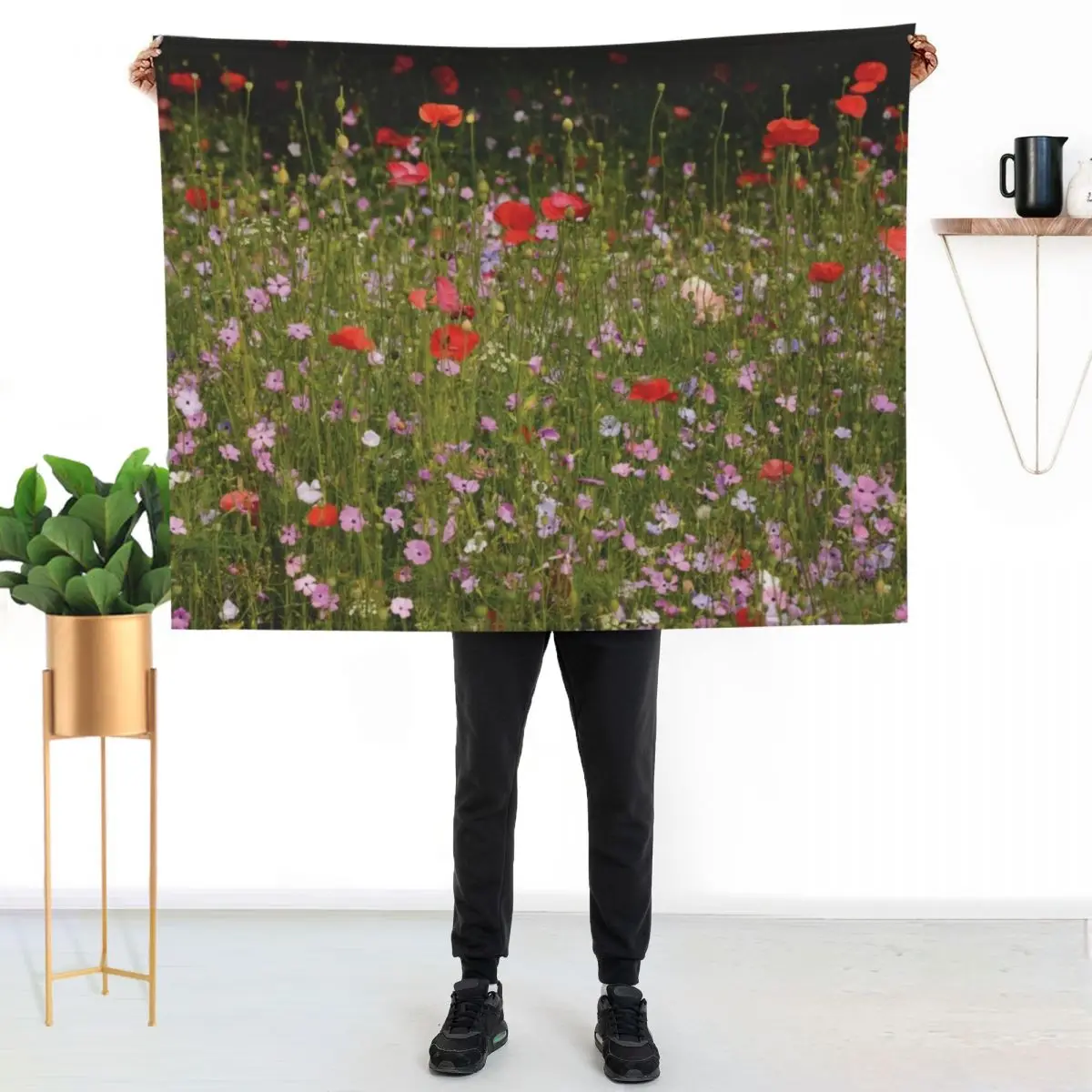 Summer Meadow Throw Blanket Multi Use Warm Blanket for Living Room Bedroom