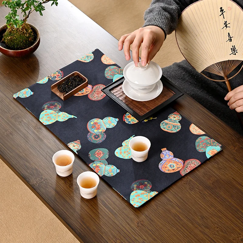 Double-Layer Gourd Thickened Double-Sided Dry Foam Mat Tea Mat Tea Table Mat