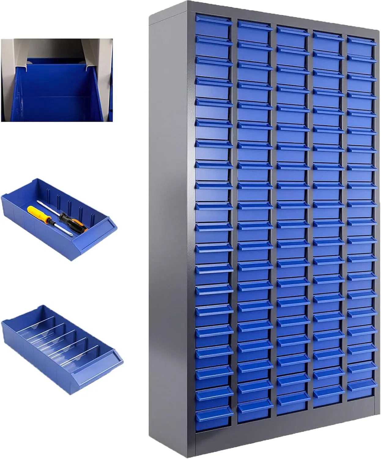 

100 Drawer Alloy Steel Nut And Bolt Organizer ABS Material 26 L 9 W 46 H Nuts Bolts Organizers Storage Shop Garage Workshop