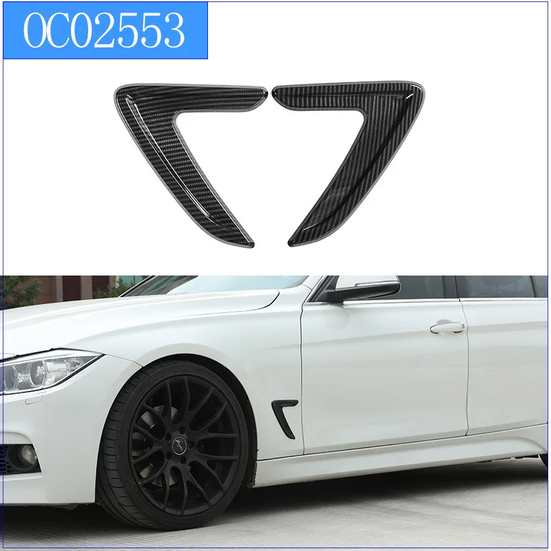 Car Side Vent Air Flow Fender Intake Decoration Cover For BMW F30 F34 3GT 3 Series 2013-2017 Chrome Wheel Front Bumper Sticker