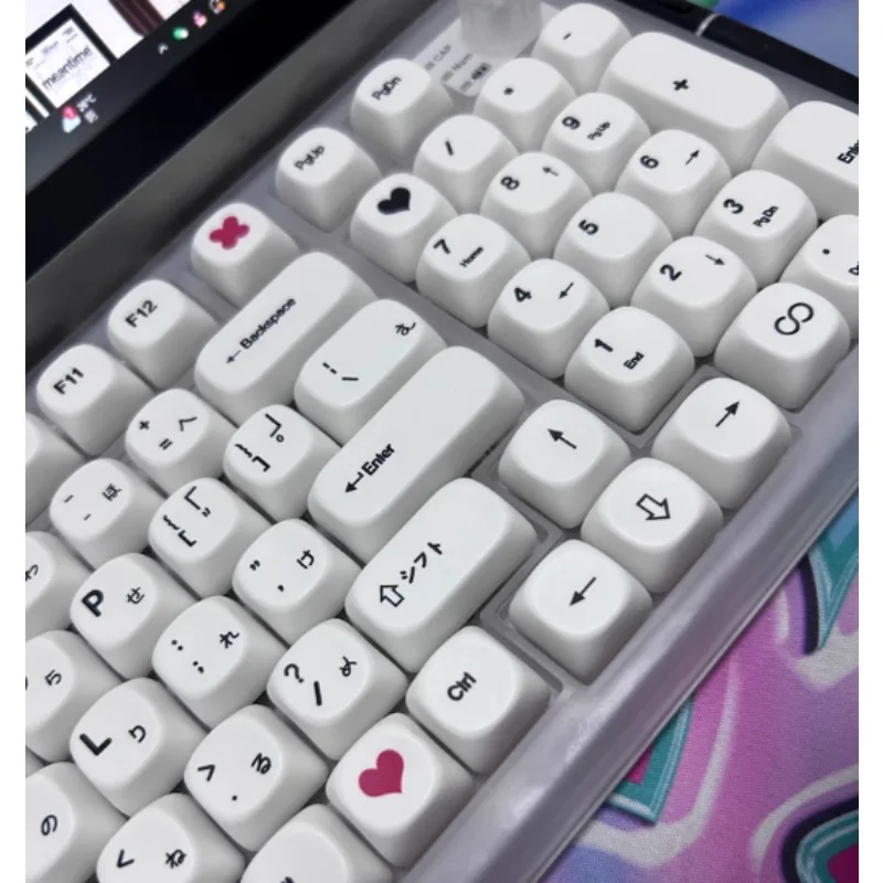 

Minimalist White Keycap Mechanical Keyboard Key Caps Point Keycaps Sublimation Customization Process 10MM Profile for Daily Use