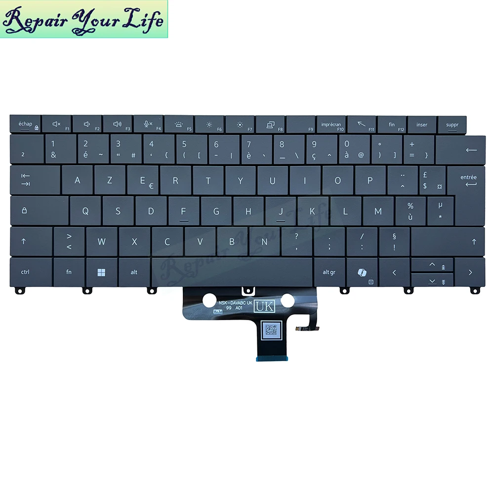 US UK German French AZERTY Keyboard Backlight For Dell Pro Max 14 Premium MA14250 MA16250 PA14250 0FYM88 0X8RC5 028RCY 0694D5