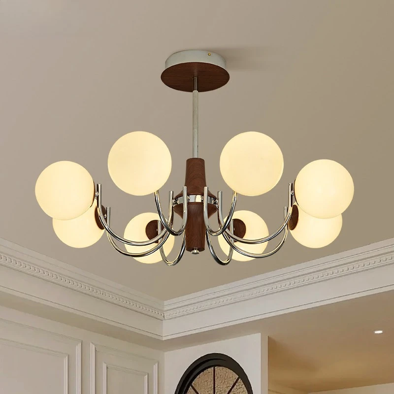 

French medieval living room chandelier Bauhaus retro magic bean high-end dining room bedroom light