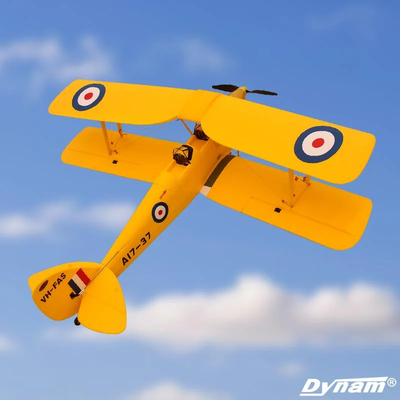 Dynam Tiger Moth 1.3m Wingspan Biplane Electric Remote Control Fixed Wing Like A Real Aircraft Outdoor Rc Remote Control Model