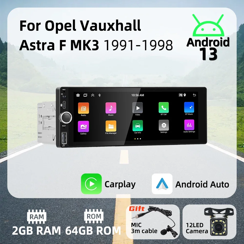 

Carplay Android Auto Android Авто Мультимедиа 1 Din Радио для Opel Vauxhall Astra F MK3 1991-1998 6,86 "Стерео головное устройство GPS WIFI