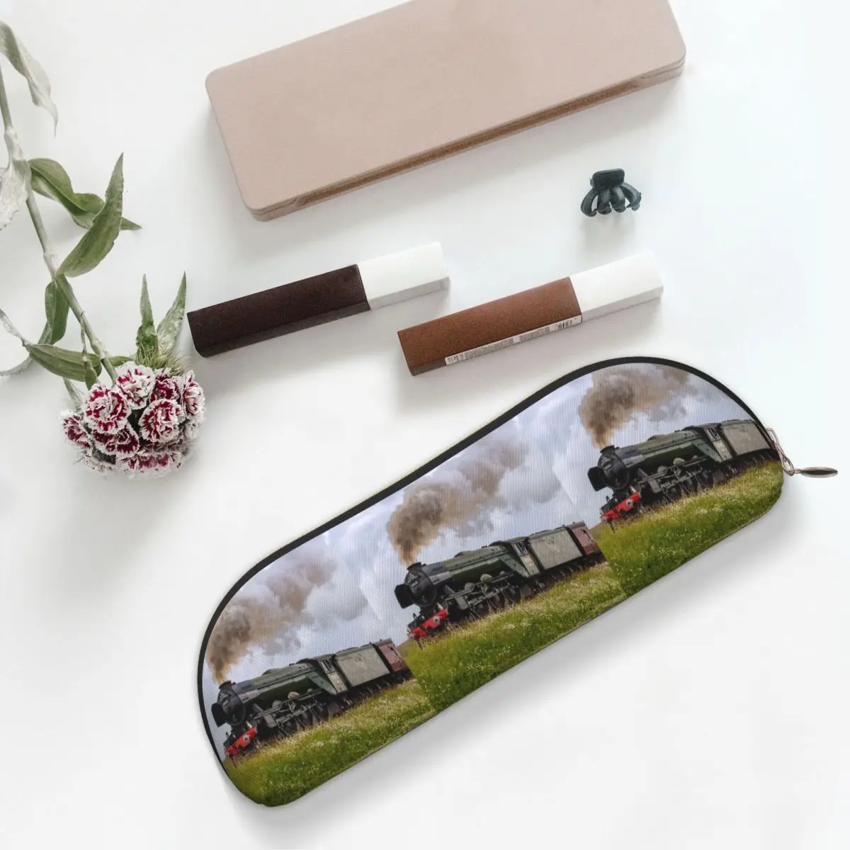 

The Flying Scotsman In Yorkshire Pencil Case Pen Holder Storage Stationery Supplies Pen Box Pencil Bag for Boy Girl School