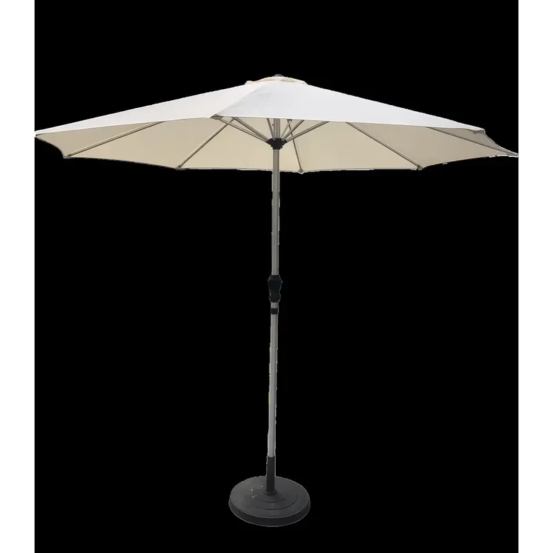 Modern white lace woven parasol foldable eco-friendly outdoor dining park courtyard beach umbrella aluminum pole
