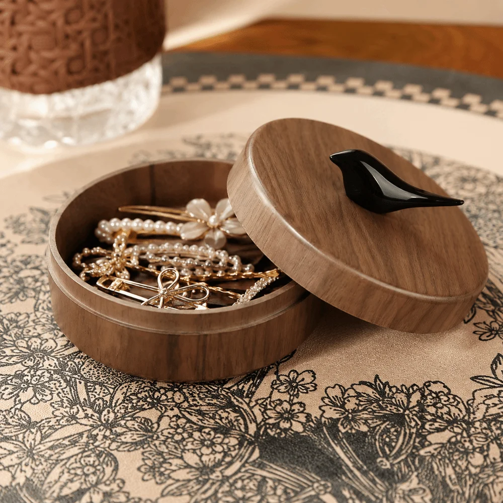 Stainless Steel Lining Small Storage Box Bird Shaped Portable Jewelry Box With Lid Large Capacity Storage Tray Car Decor