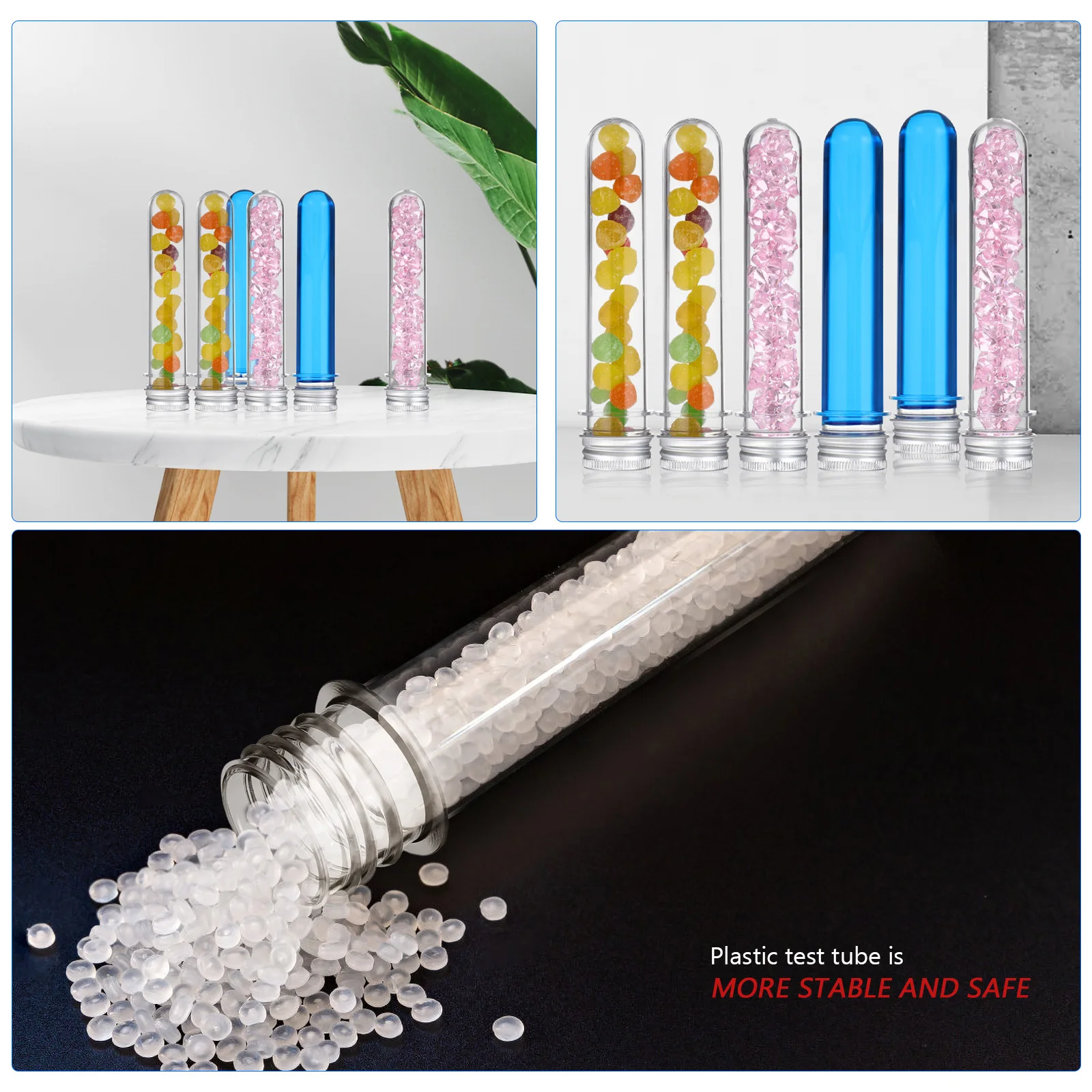 

1Set Pet Plastic Storage Tubes Transparent Sample Tubes Screw Cap Aluminum Sealing for Beads Diamond Dots Sequins with Cleaning