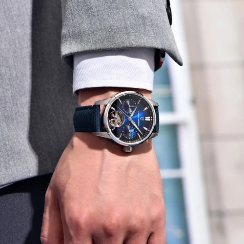 Imagen 2 del producto Relojes PAGANI DESIGN para hombre, reloj mecánico automático Tourbillon, reloj impermeable de cuero genuino, reloj de pulsera militar para hombre 