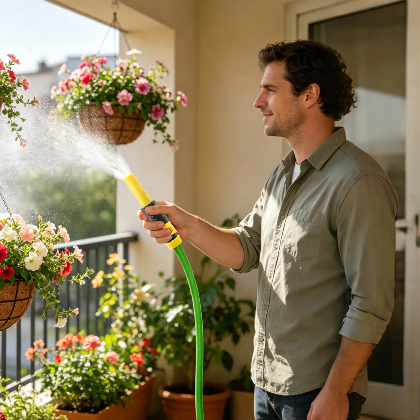 Water Hose Nozzle Easy Setup Multi-Functional Ergonomic Hardware High-pressure Hose Sprayer Nozzle For Pet Grooming Planting