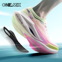ONEMIX New Full Palm Carbon Board Professional Marathon Running Shoes, Shock Absorbing Breathable Elastic Men Sports Shoes