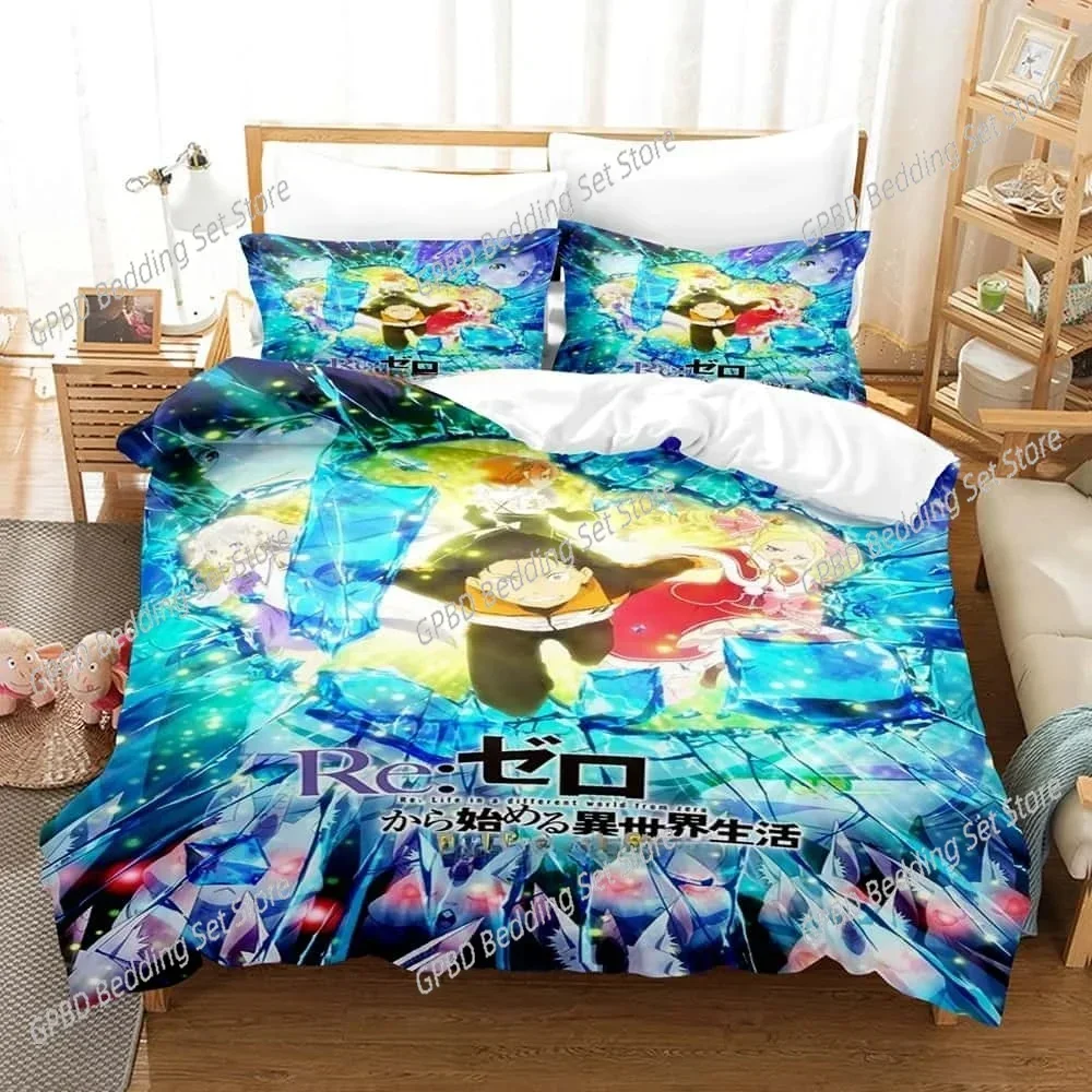 Anime ReZERO -Starting Life in Another World Bedding Set Bedroom Soft Modern Bedspreads Comefortable Duvet Cover Pillowcase