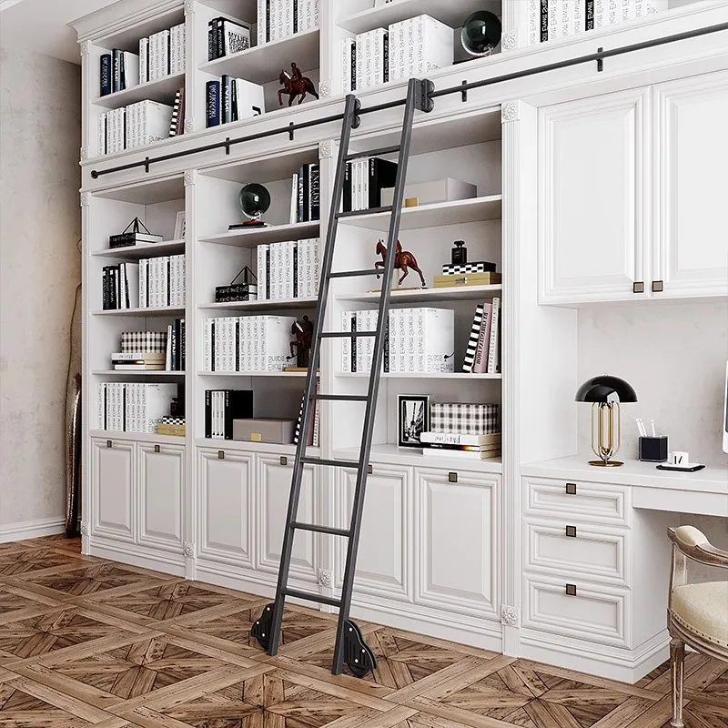 Ladder, track ladder, bookshelf, library home ladder, indoor loft one-word ladder