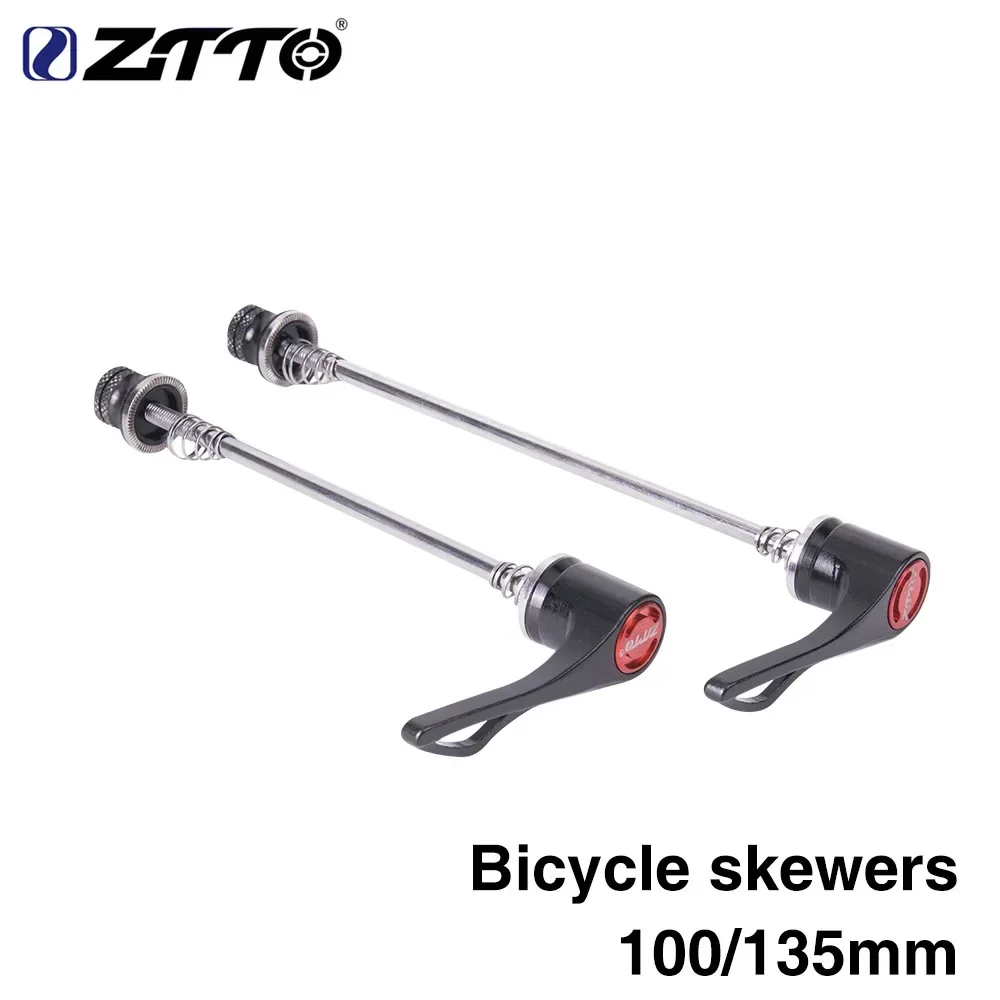 Ztto 1 par de espetos de liberação rápida, para mountain bike e estrada, alavancas qr, diâmetro externo 100/135mm, acessórios para bicicleta