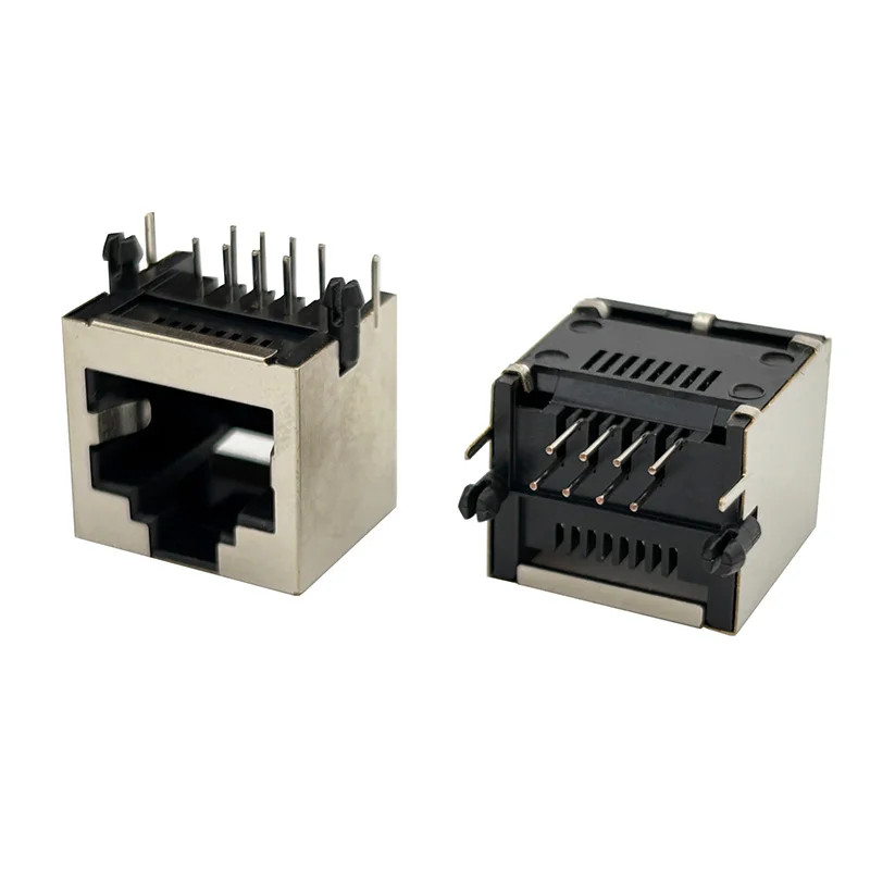 

20PCS 5521 RJ45 Network Socket 90-degree Horizontal 8P8C With Metal Shielded Network Cable Crystal Head Plug