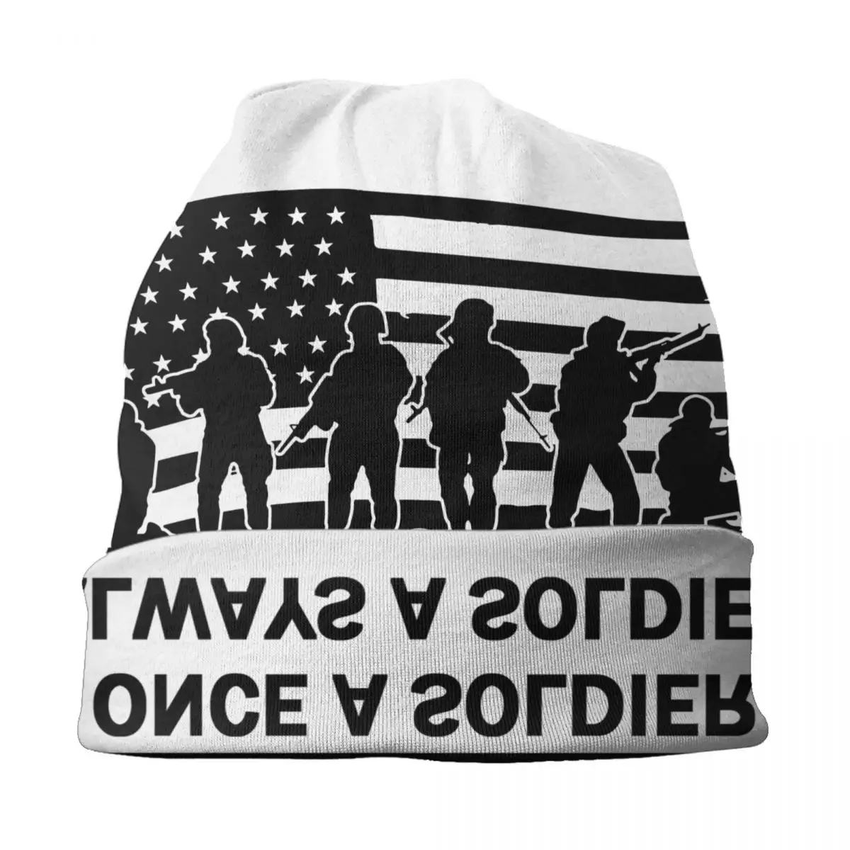 Изготовленные на заказ шапки Once A Soldier Always A Soldier Skullies для мужчин и женщин, трендовые зимние теплые вязаные шапки для взрослых, шапки с капюшоном