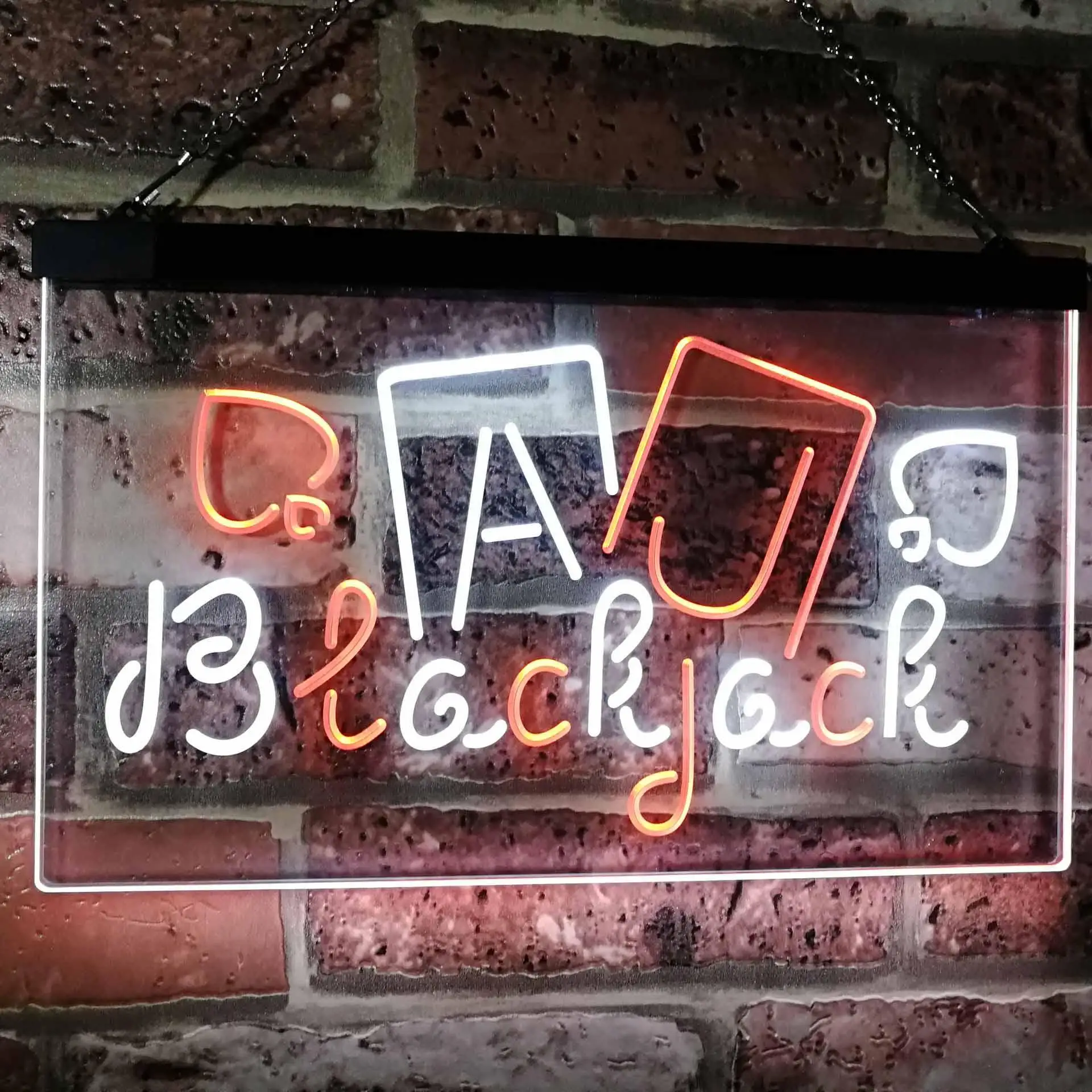 Blackjack Poker Casino Game Room Dual Color Led Neon Sign st6-i2334