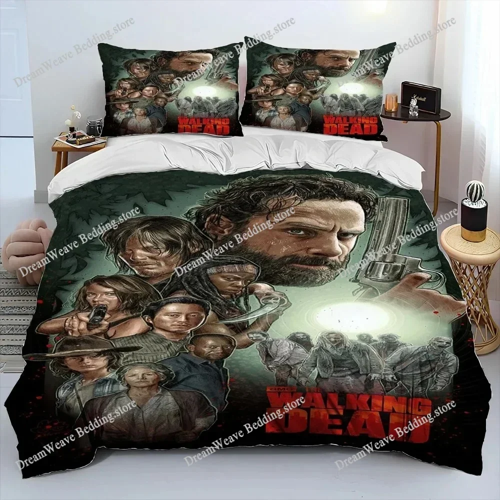 Bedding Decor Horror TV The Walking Dead Lincoln Bedding Set Duvet Cover Pillowcase King Queen Size Duvet Cover Bed Set Quilt Co