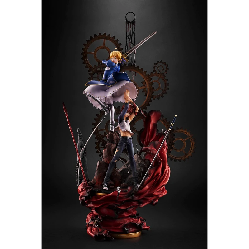 Fate FGO 15th anniversary Saber and Emiya Shirou 59cm PVC Action Figure Anime Figure Model Toys Figure Collection Doll Gift