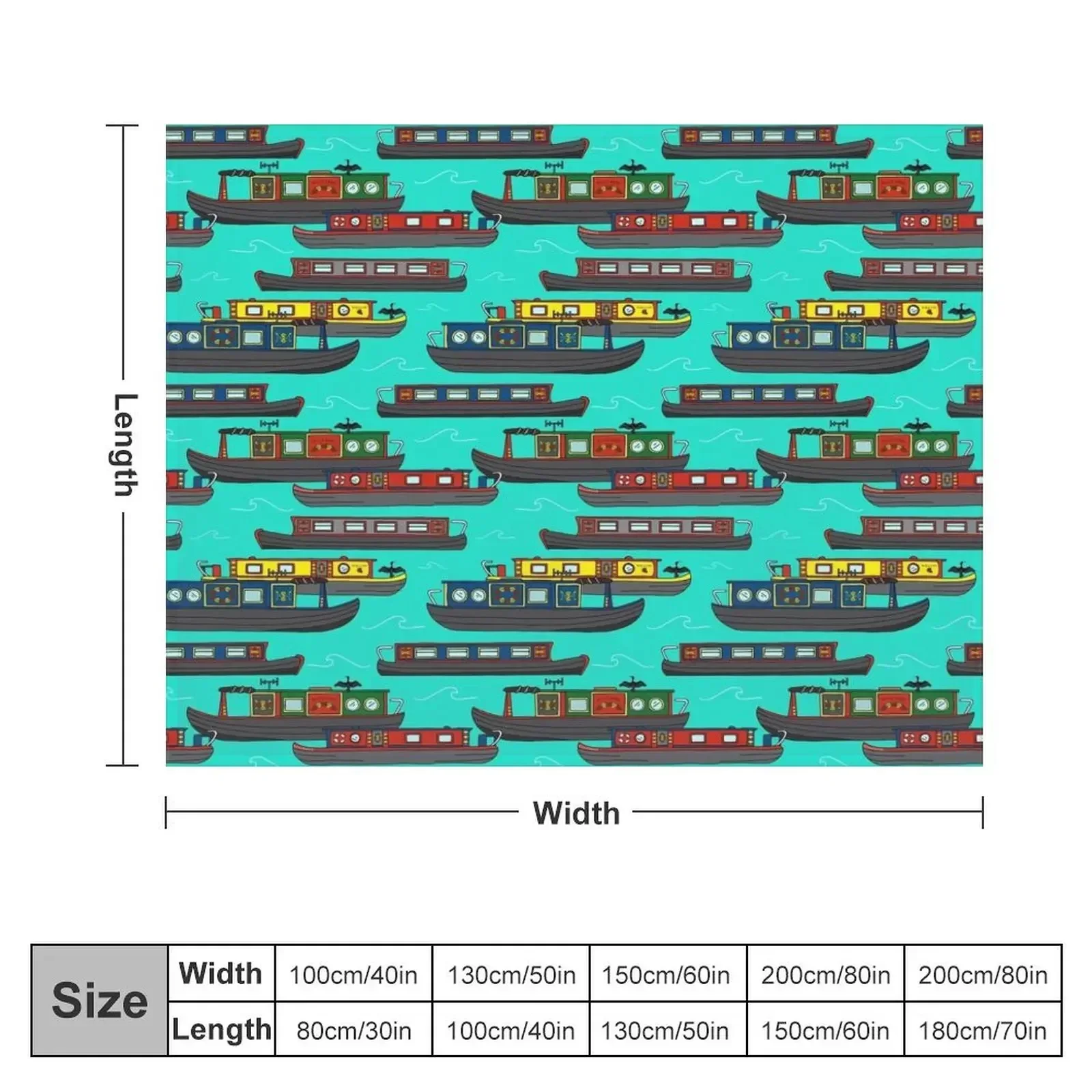 Canal Narrowboats and Barges on the Water Throw Blanket Beach Luxury Brand Hairy Blankets