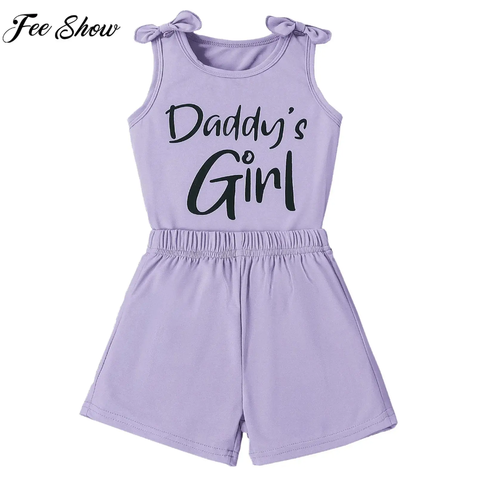 

Kids Girls Summer Fashion Casual Outfit Sleeveless Letter Print Tank Top with Shorts for Daily School Wear Streetwear Homewear